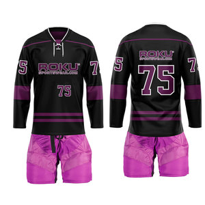 Uniforme de hockey sobre hielo 2025 personalizado de alta calidad conjunto de impresión profesional haga su propio diseño de equipo bajo MOQ nombre OEM - Product Image 5