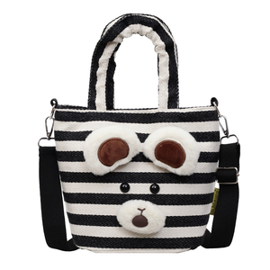 Sac à bandoulière décontracté à rayures simples sac à main sac fourre-tout à bandoulière - Product Image 3