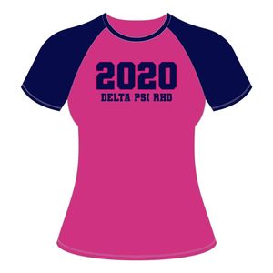 100 coton rose Delta Psi Rho sororité manches raglan t-shirt année de fondation 2020 grec vie vêtements confortable tenue décontracté t-shirt - Product Image 2