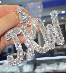 Personalizada de alta calidad de los hombres 3D Moissanite diamante probador colgante VVS brillante Iced Plated encanto cadena pasa Buss joyería - Product Image 2