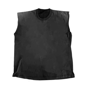 Streetwear Custom Hip Hop Man Oversized Vest Vintage Wash tank Top Acid Wash Summer Sleeveless T-<b>shirt</b> and Short Set <b>for</b> <b>Men</b> - Product Image 2