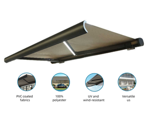 Tende da sole motorizzate <span class=keywords><strong>per</strong></span> Patio elettrico retrattile con Smart Wind Sense Full Cassette Design in tessuto impermeabile <span class=keywords><strong>per</strong></span> esterni - Product Image 2