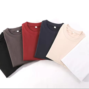 Nouveau 100% coton 300gsm poids lourd surdimensionné unisexe col rond t-shirt décontracté solide anti-boulochage respirant t-shirt pour hommes - Product Image 1