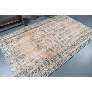 Tapis turc vintage de 5,1 x 8,1 pieds, grand tapis, tapis rayé marron - Product Image 2