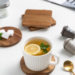 Sous-verres en bois de haute qualité, sous-verres carrés et ronds personnalisés de qualité supérieure, ensemble de 4 pièces pour le bureau et la maison, dessous de verre - Product Image 4