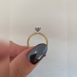 Anillo de Boda de Oro Macizo con Diamante de Corte Esmeralda Cultivado en Laboratorio, Oro Rosa de 10K, 14K, 18K, Plata, Platino, Certificado IGI - Product Image 6