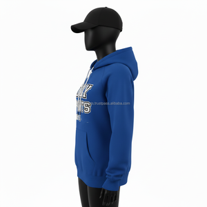 Sudadera con Capucha Premium para Mujer, Algodón Suave GSM, Felpa de Poliéster, Azul, Manga Raglán, Logotipo Personalizado Bordado, Sudaderas Básicas para Mujer - Product Image 3