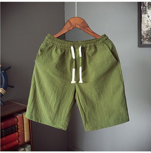 Pantaloncini da <span class=keywords><strong>uomo</strong></span> personalizzabili in cotone e <span class=keywords><strong>lino</strong></span> con pantaloni da spiaggia Casual larghi con Design Logo OEM con motivo dritto