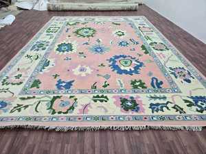 Hecho EN LA India Alfombras de lana fina hechas a mano Suave anudado a mano Tamaño personalizable 5x8 a 12x14 para oficina en casa y hoteles color vibrante - Product Image 5