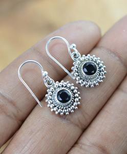 Boho Style classique boucles d'oreilles bijoux pour femmes bijoux en argent 925 argent Sterling noir Onyx pierres précieuses boucles d'oreilles faites à la main cadeau - Product Image 5