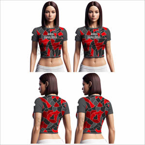 เสื้อครอปสำหรับผู้หญิงเสื้อครอปแบบลำลองเสื้อครอปสำหรับผู้หญิงดีไซน์ล่าสุดโลโก้ของคุณ2025 - Product Image 6