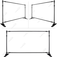 Support de toile de fond rétractable en tissu polyester personnalisé pour salons professionnels, conférences et cérémonies, grand format, portable et réutilisable