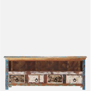 Soporte de TV de madera recuperada con acabado envejecido ecléctico Azealia/consola de hasta 55 pulgadas para sala de estar - Product Image 4