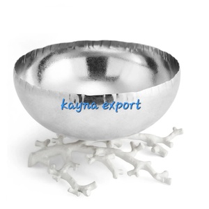 Cuenco decorativo de 2 niveles para servir ramas de METAL, nuevo diseño - Product Image 4