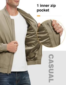 Blousons bombardier pour hommes coupe-vent léger décontracté élégant automne golf robe zippée affaires universitaire collège baseball veste universitaire - Product Image 4