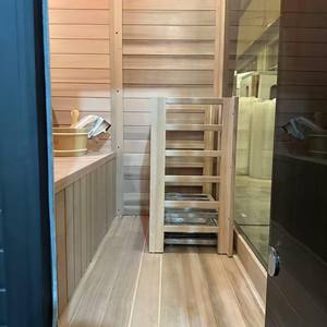 Sauna de Cedro Rojo y Hemlock, Diseño Cuadrado Negro, Calentador de 6kW, Capacidad para 4-6 Personas - Product Image 4