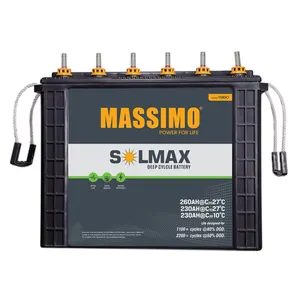 Professionals in Manufacturing MASSIMO Batteries 260AH Nominal Capacity 12 V Deep Cycle Lead Acid Battery