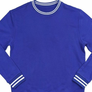 Sudadera Extra Grande Personalizada para Mujer, 100% Algodón, Cuello Redondo, Azul y Blanco, Bordado Chenille, Letras con Logotipo Frontal, Estampado en la Manga, Invierno - Product Image 5