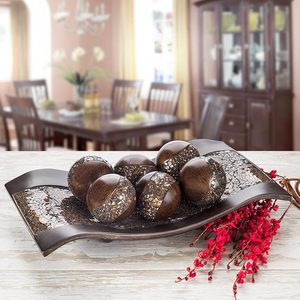 Bolas decorativas de nogal modernas, diseño de bolas decorativas para el hogar, artesanías, adornos de bolas doradas, decoración del hogar para manualidades de regalo - Product Image 5