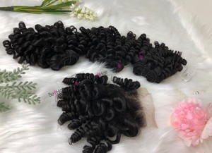 Crépus Bouclés Armure Vierge Vietnamien Remy Cheveux Bundles Non Transformés Brut Cuticule Cheveux Alignés HD Dentelle Vagues Extensions de Cheveux Humains - Product Image 2