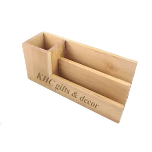 Eco friendly office desk accessories Wooden desktop organizer for