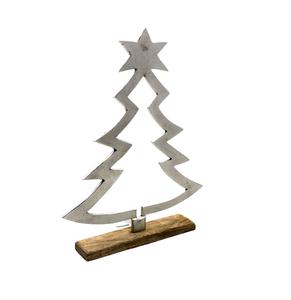 Premium Quality Aluminum/Wood X Mas <b>Tree</b> W/RECT <b>Base</b> F354 Brass EPL <b>for</b> <b>Christmas</b> Decoration Modern Design Handmade - Product Image 2