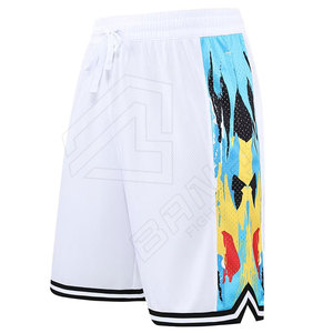 Venta al por mayor OEM nuevo logotipo personalizado pantalones cortos de malla pantalones cortos de calle correr gimnasio pantalones cortos de baloncesto con estampado en blanco - Product Image 3