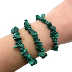 Wholesale Natural Malachite <b>Crystal</b> Chips <b>Bracelets</b> Healing Semiprecious Gemstone Malachite Gravel Chip <b>Bracelets</b> Souvenirs - Product Image 2