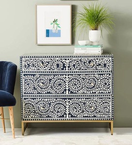 Mesa de consola con incrustaciones de hueso hechas a mano con características ajustables Patrones geométricos clásicos de estilo moderno Más vendidos para uso escolar - Product Image 2