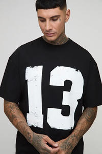 2025 Screen Print Oversized <b>Black</b> Men's Cotton <b>T</b>-<b>Shirt</b> Premium Customized Streetwear Pattern 100% Cotton 180GSM 240GSM - Product Image 3