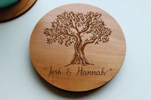 Posavasos de madera de mango hecho a mano, posavasos CNC grabado personalizado, alfombrillas y almohadillas únicas - Product Image 4