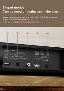 <span class=keywords><strong>Barre</strong></span> <span class=keywords><strong>de</strong></span> <span class=keywords><strong>son</strong></span> XDOBO Home 1978 II 80W Bluetooth avec 1 ARC Optique USB BT Coaxial 4 Haut-parleurs Système audio mural - Product Image 6