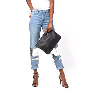 Pantalones vaqueros de hombre elásticos gruesos de alta calidad, Pantalones rectos sueltos con decoración de botones, mezclilla informal de talla grande de cintura media a la venta - Product Image 3