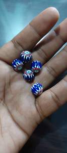 Custom Made 8mm Crystal Glass <b>Beads</b> in <b>Red</b> White Blue Chevron Pattern Resale for <b>Bead</b> Stores and Jewelry Designers - Product Image 2