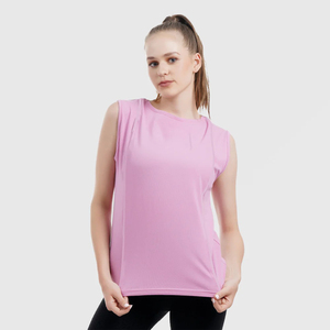 Camisetas sin mangas transpirables para yoga con logotipo personalizado de color sólido para mujeres al por mayor - Product Image 1