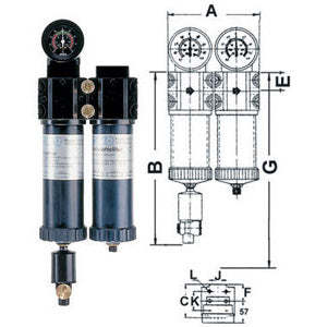 Ensemble de pré-filtres H14 à 2 unités, silicate de bore + charbon actif pour CVC et fabrication 3473gf 3/8" - Product Image 1
