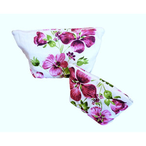Bolsa de Maquillaje con Diseño Floral, Portátil, Gran Capacidad, Ecológica, de Poliéster y PVC, con Cierre Resistente - Product Image 1