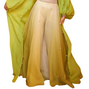 Citrus Green Palazzo Set With <b>Cape</b> Wholesale <b>Women</b> Ethnic Apparel OEM Clothing Factory Supplier Custom Party Wedding Outfit - Product Image 5
