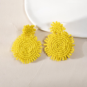 ต่างหูลูกปัดต่างหูโบฮีเมียนทำด้วยมือต่างหูลูกปัดรูปแตงโมผลไม้สำหรับผู้หญิง - Product Image 5