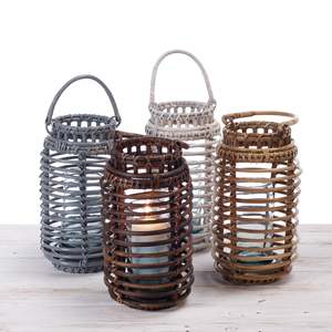 TienPhong Wholesale 2025 Boho <b>Rattan</b> Small <b>Lantern</b> Lampshade - Handwoven Light Cover for Pendant & Table Lamps - Product Image 5