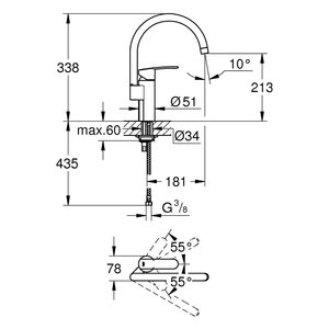 Grifo de Cocina Monomando Grohe WAVE Cromado Starlight 32449001 - Product Image 2