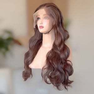 La mejor calidad 100% Peluca de cabello humano vietnamita Resalte los colores Pelucas delanteras de encaje Cabello virgen Grado Mezcla de cabello - Product Image 4