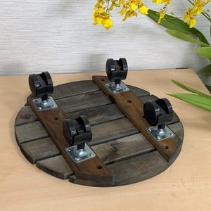 Carretilla para Plantas de Madera Maciza de Abeto de 16 Pulgadas, Resistente, con Ruedas de Goma, Forma Cuadrada, Ecológica, Capacidad de 150 kg, para Uso en Balcón y Jardín - Product Image 5