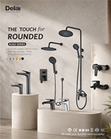 Mitigeur de douche mural moderne en laiton massif, robinet de salle de bain apparent finition chromée, mélangeur eau chaude et froide, série Rugo