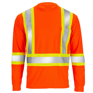 Gilets de sécurité de construction en maille orange haute visibilité Gilet de sécurité réfléchissant Vêtements de travail multi-poches - Product Image 1