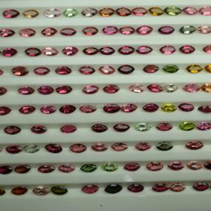 Premium Natural Multi Color 4x8mm Marquesa Corte Turmalina Piedras Pulidas 250 Quilates Lote al por mayor para la fabricación de joyas - Product Image 6