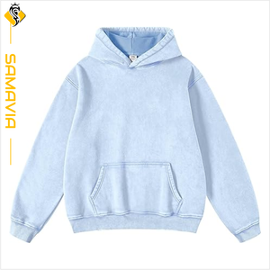 เสื้อฮู้ดผ้าฟลีซปักลายแบบสวมหัวของผู้ชายเสื้อสเวตเชิ้ตซักแบบกรดระบายอากาศได้ป้องกันการเกิดคราบแห้งเร็ว - Product Image 1