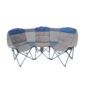 Silla de camping plegable de acero inoxidable de triple asiento de diseño moderno, muebles de exterior fáciles de plegar para uso en picnic en el jardín - Product Image 2