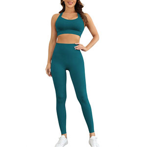 Ensemble de yoga imperméable sans couture pour femme, taille haute, 2 pièces, en tissu respirant pour le fitness et l'entraînement à domicile - Product Image 1