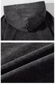 Sudaderas con capucha de hombre personalizado Unisex con cremallera Sudadera con capucha lavado francés Terry sudaderas en blanco con cremallera completa Vintage lavado ácido sudaderas con capucha desgastadas - Product Image 5